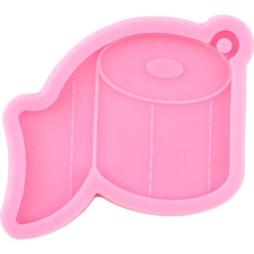 Shiny Glossy Hygienic Paper Box Keychain Silicone Molds Epoxy Resin Mould DIY Keychains Pendant Polymer Clay Moulds