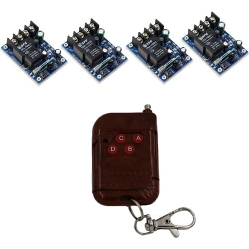 Promotion Price DC 12V 24V 36V 48V 1 CH RF Wireless Remote Control 4 pcs Receivers +Case & 1pcs Peach Transmitter 315/433mhz
