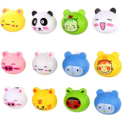 Frog cartoon shapes Toothbrush Holders Lovely Cartoon Animal Head Toothbrush Holder Stand Cup Mount Suction Panda, pig, tiger