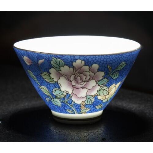 Jingdezhen Ceramic Teacup Pastel Porcelain Craft Master Cup Tea Bowl Kung Fu Black Tea Jin Jun Mei Teaware Free Shipping