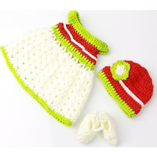 KEIUMI Fashion Clothes Fit For 11 inch Reborn Baby Doll Accessories 3 pcs Suit Red Hat White Skirt Sock Handmade Doll Clothes