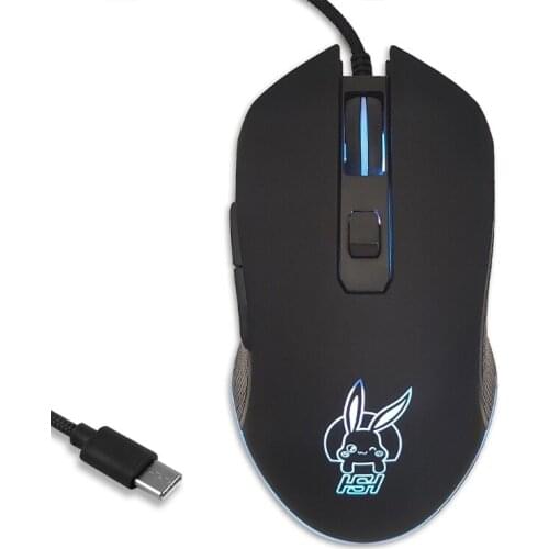 Rabbit RGB Wired Gaming Mouse Wired USB Luminous Mouse Game Macro Programming 2400 DPI Wired Optical Gamer Mouse QW