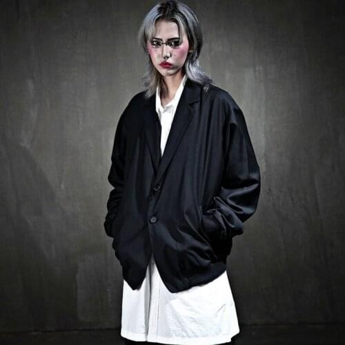 Mens new black short oversize large fashion jacket jacket youth dance loose spring and Autumn