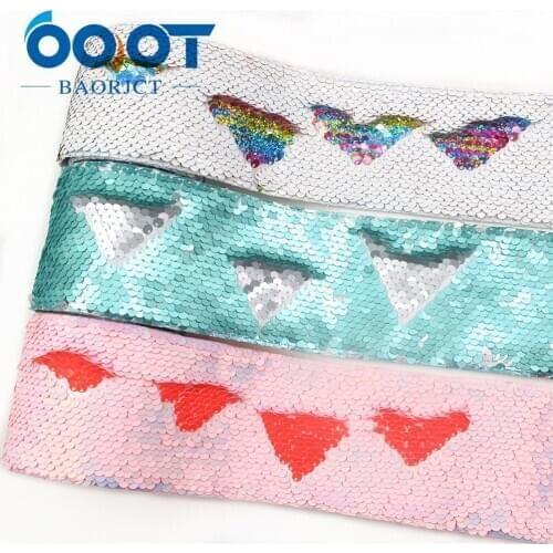 1yard,3'' Sequins Sewing ribbon Mermaid Flip Up Sequin Reversible Sparkly Fabric Glitter Sparkle Big Hair Bows ,I-19619-1390