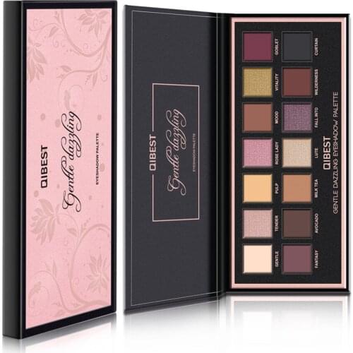 Qibest 14 colors Matte Eye shadow Pallete Make Up Earth Palette EyeShadow Makeup Glitter Waterproof Lasting Makeup Easy to Wear