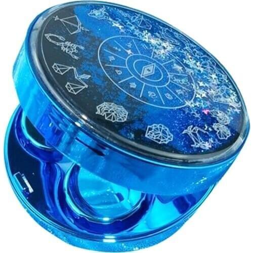 Cute Fashion Contact Lens Case,Portable Travel Glitter Luxury Bling Stars Liquid Quicksand Contact Lens Cases Eye Care Set(Blue)