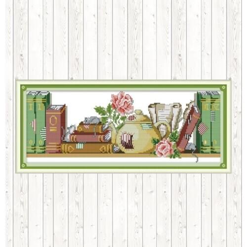 The Mouse Who Likes Books Stitches Embroidery 14ct 11ct Canvas Chinese Cross Stitch Kits DIY Handmade Needlework Embroidery Kits