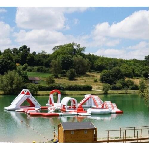 New Floating Inflatable Water Park For Lake / Aqua Inflatable Water Games Manufacturer for sale