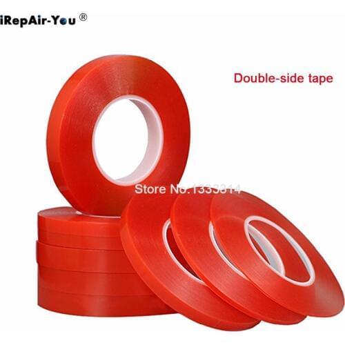 2mm-20mm*50M Strong Acrylic Adhesive PET Red&Black Film Clear Double Sided Tape No Trace For Phone LCD Screen Repair Tools