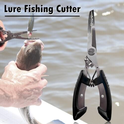 Durable Aluminum Alloy Lure Fishing Pliers Hook Remover Fishing Line Cutting Scissor Shears Multi-functional Angling Tackle