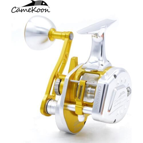 CAMEKOON Underhead Saltwater Trolling Fishing Reel 35kg Max Drag Big Game Reel 13+2 Bearings Sea Waterproof Slow Jigging Reel