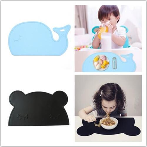 Cartoon Waterproof Silicone Placemat Baby Dinning Table Pads Quality Silica Gel Kids Tableware Mat Large Size BPA Free