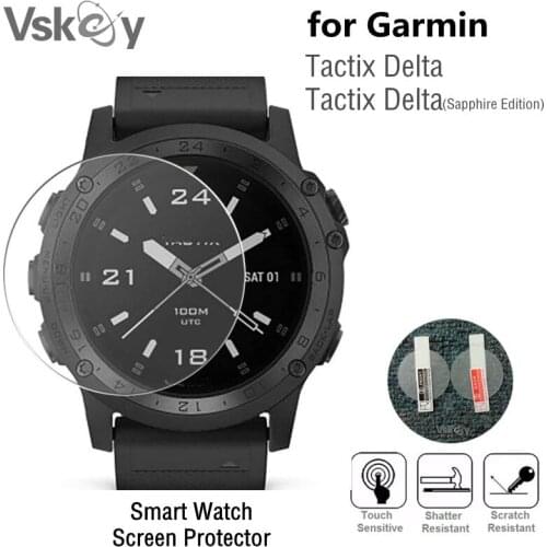 VSKEY 10PCS Tempered Glass for Garmin Tactix Delta Round Watch Screen Protector Diameter 40.5mm Protective Film