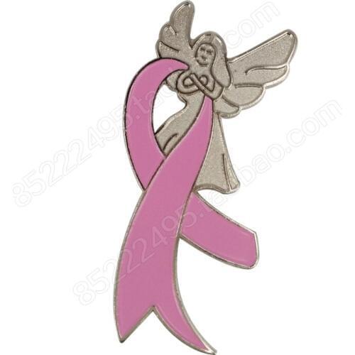 Breast Cancer Awareness Angel Wing Pink Ribbon Lapel Pins
