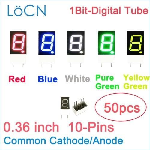 0.36 inch RED 1 Bit 0.36" digital tube LED Display GREEN BLUE WHITE 3161AH 3161BH Nixie tube Common cathode anode high bright