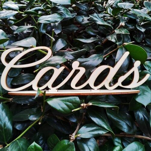 1pcs Laser Cut Wood Wooden Wedding Cards Signs Stand Party Diy Favors Decorations