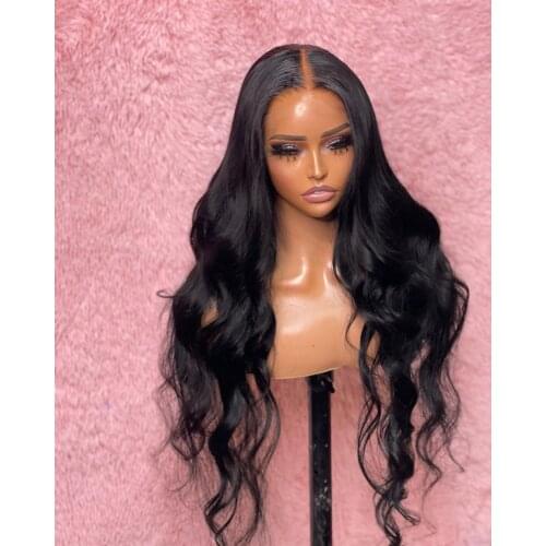 13x4 Lace Front Body Wave Wigs Natural Hairline Glueless Synthetic Hair Lace Wig Heat Resiatant Fiber Hair Long Wavy