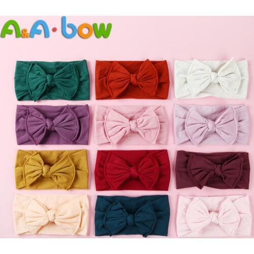 27pcs/lot Soft Nylon Bow baby Headband Elastic Bowknot Headband for Baby Girls Toddler Hair Accessories Turban Headwear
