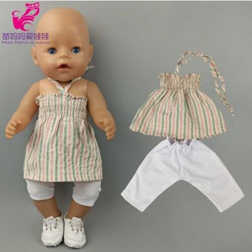 43cm New Born Baby Doll Clothes pants set 18 Inch American OG girl Doll Outfit