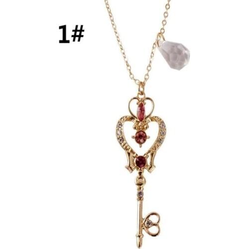 Anime Sailor Moon Loving Wand Crystal cosplay Pendant Necklace Girl accessories Cute props A769