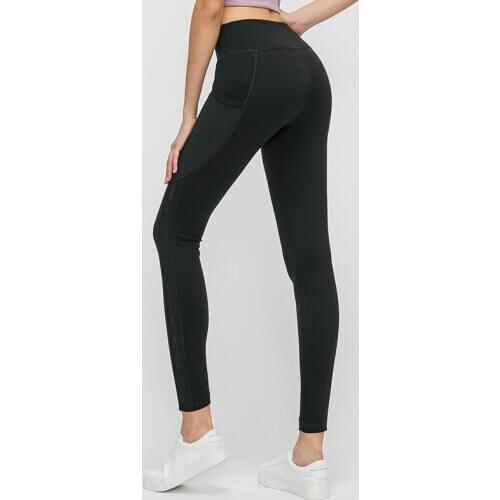 Side drop-in pockets Fast Tight Yoga Pants Low-friction Performance Designed for Women Running Fitness Leggings Waistband pocket