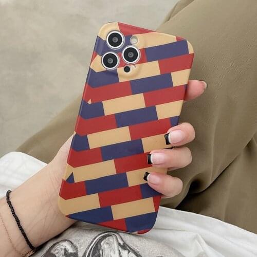 Retro Art Geometric Colorful Phone Case For iPhone 11 12 Pro Max Mini XR XS Max X 7 8 Plus SE 2020 Camera Protection Back Cover