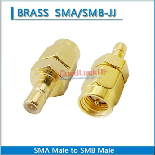 1X Pcs SMA Male To SMB Male Plug SMA To SMB Connector Socket Antennas Gold Plated Brass Straight Coaxial RF Adapters