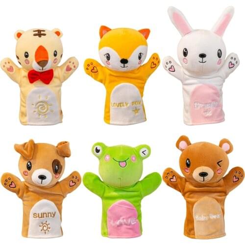 6 Style Animal Parent-Child Interaction Finger Puppets Plush Hand Puppet Kindergarten Storytelling Children KIds Plush Toys