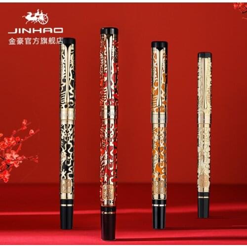 JINHAO 5000 Metal Dragon High Quality Roller Ball Pen Luxury Black Ink Gel Pens for Writing Office School Supplies Stationary