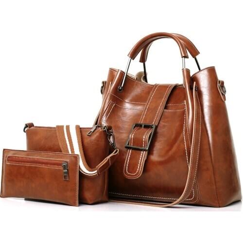 3 pcs/set High quality patent leather Composite bags for women 2021 luxury handbags women bags designer vintage shoulder bag sac