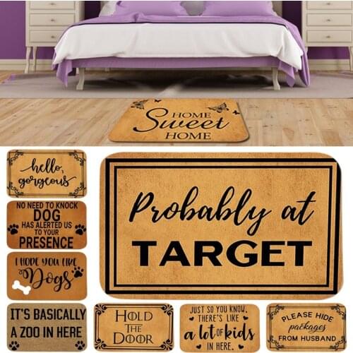 60x40cm Welcome Mat Entrance Anti-Slip Mat Hallway Letter Flower Printed Carpet For Room Bedroom Home Kitchen Doormat Art Pad