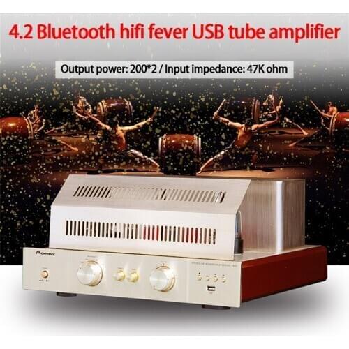 KYYSLB AV1800 200W*2 4.2 Bluetooth Hifi Fever USB Non-destructive Tube Amplifier Real Bile Duct Audio High-power Tube Amplifier