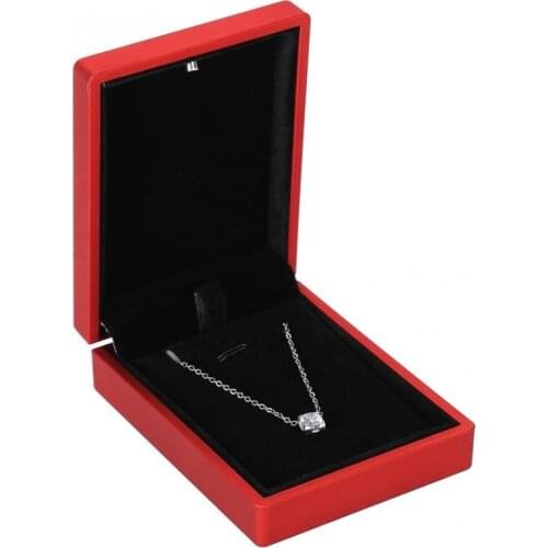 Hot Necklace Cosmetic Organizer Bracelets Display Case Jewelry Gift Box With LED Light for Proposal Wedding Storage Box