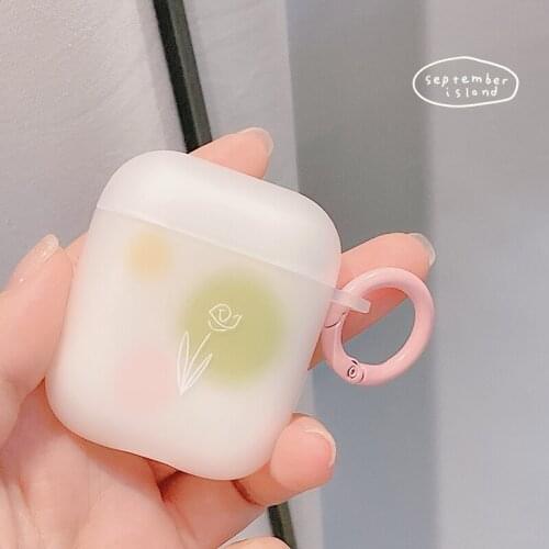 Cute Gradient Love Pattern Earphone Cases For Apple AirPods 1 2 3 Soft Clear Headphone Cover For Air Pods Pro Charging Box Ring