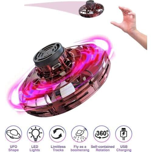 Mini Drone UFO Flying spinner Helicopter Hand Operated Induction Fingertip Flight Gyro Drone Aircraft Toy Adult Kids Gift