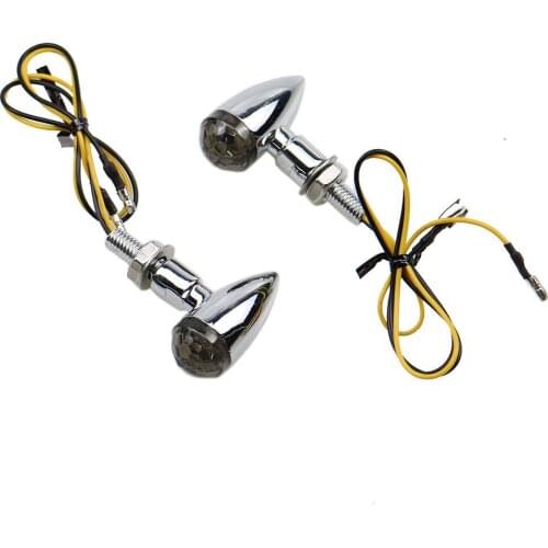 Smoke Lens Mini Chrome Bullet Turn Signal Indicator Light For Cafe Racer Cruiser