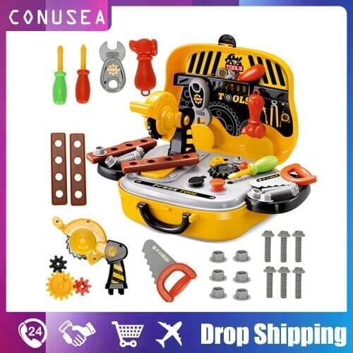 Kids Toolbox Kit Pretend Play Toys Simulation Repair Tools Drill Screwdriver Repair House Toys for Children Birthday Gift