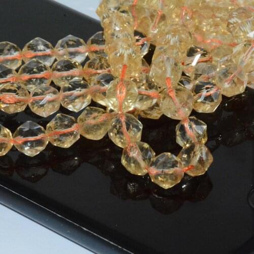 Natural Citrine Triangle Faceted Round Beads 6.5mm / 7.5-8mm
