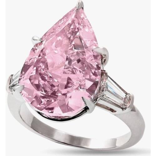 2021 new products luxury pink oval 925 sterling silver engagement ring for women lady anniversary gift jewelry wholesale R5234