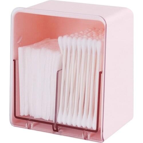 Plastic Desktop Storage Box Creative Division Double-layer Cotton Swabs Organizer Transparent Dustproof Storage Box with Lid