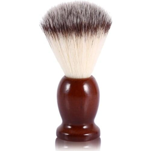 Professional Mens Shaving Brush Wood Handle Mustache Cleansing Barber Soft Nylon Hair Facial Clean Shaving Brush High Quality