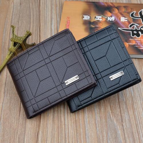 Retro Mens Short Ultra-thin Student Wallet Horizontal Male Purse Card Holder Trendy Personality Vertical Mini Wallet Young Men