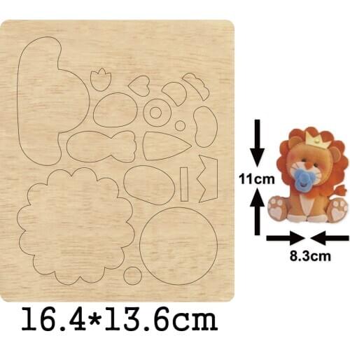 Christmas Fashion jewelry cute lion wood mold cutting new keychain bag steel mold leather bag suitable for die cutting machine