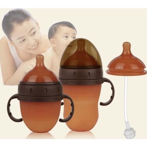 3 Use Baby Silicone Bottle Milk Quality Safe Health Pacifier Infant Nipple Anti Colic Air Vent Wide Neck Nursing Feeding Bottle