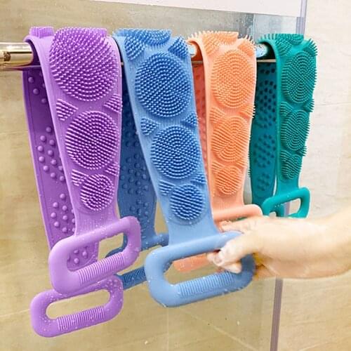 Magic Silicone Brushes Bath Towels Body Brush Bath Belt Exfoliating Back Brush Belt Wash Skin Household Clean Shower Brushes CSV