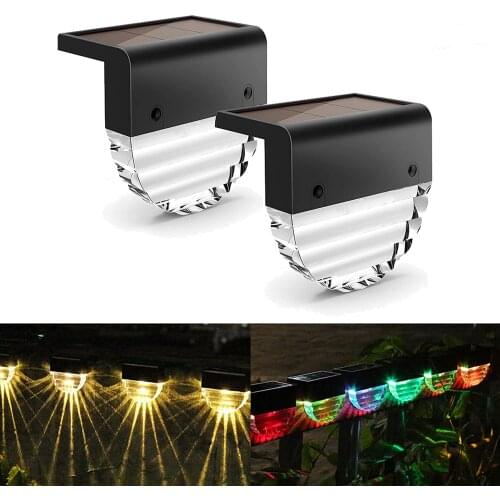 Solar LED Fence Lights Outdoor Sensor Lighting Solar Deck Light Step Light Waterproof IP65 for Garden Pathway Patio Stairs Yard
