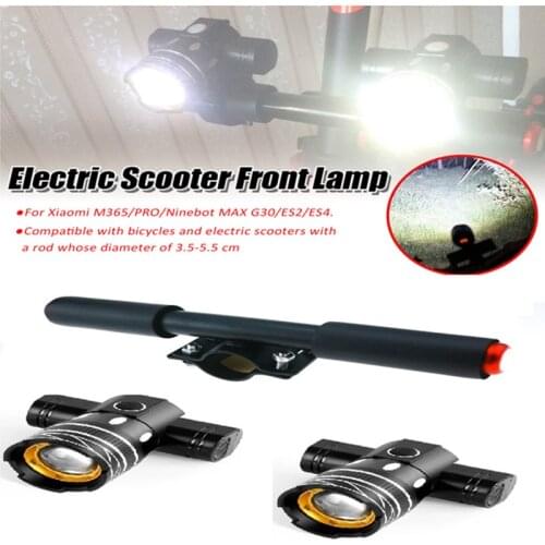 LED Headlight For Xiaomi M365/PRO Ninebot MAX G30 ES2 ES4 Scooter Zoomable 1200mAh Battery USB Rechargeable T6 LED Front Light