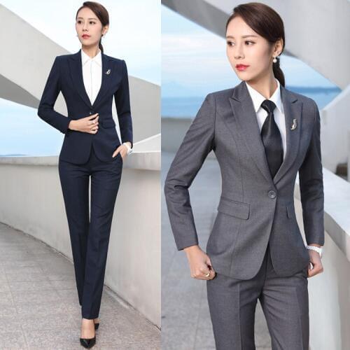 Spring and Autumn Korean version of the business wear Slim suit long-sleeved solid color suit office interview suit suits