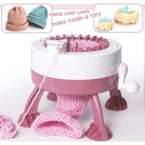 Knitting Machine 22 Needles Smart Weaving Loom Knitting Round Rotating Double Knit Loom Machine Kit for Adults and Kids GQ