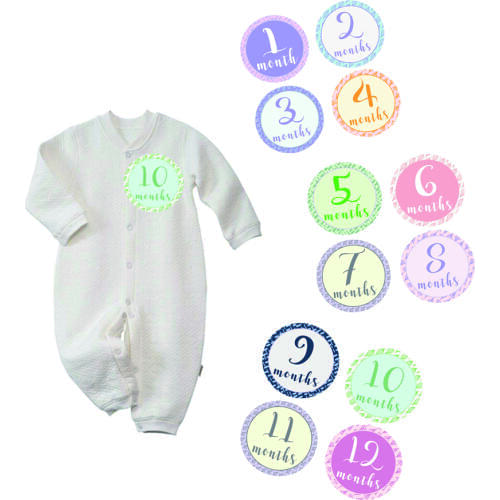 High Quality Baby Boy Month 1-12 Monthly Milestone Baby Stickers Baby Monthly Milestone Stickers